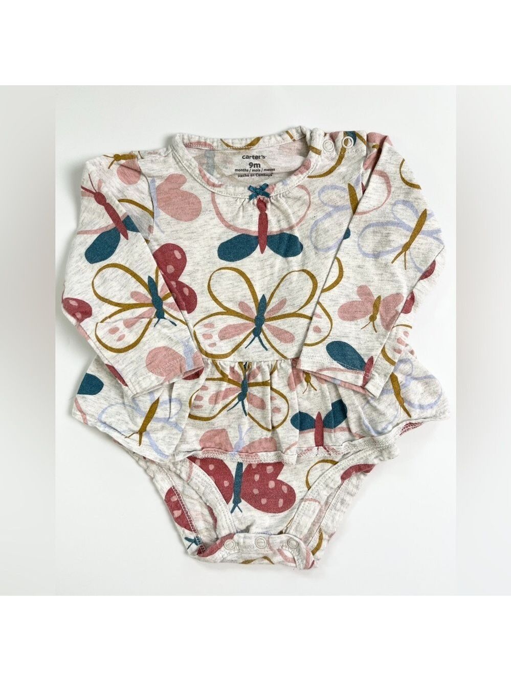 🩵 4/$20 Carter's Bodysuit‎ Twirl Dress | 9m Baby Girl Clothing